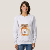 Sweatshirt Pot de Caramel Sweet Love avec Cœur Rose (Devant entier)