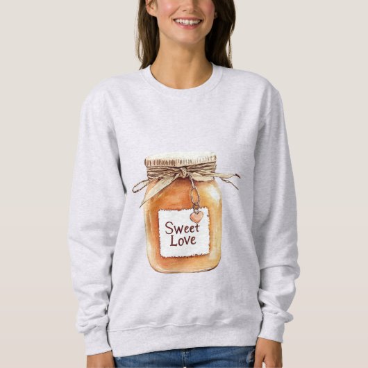 Sweatshirt Pot de Caramel Sweet Love avec Cœur Rose (Devant)