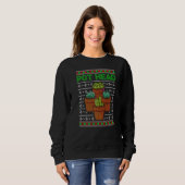 Sweatshirt Pot Head Plante Succulent Cactus Drôle Noël (Devant entier)