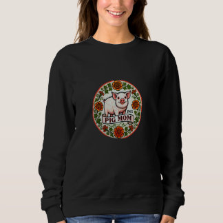 Sweatshirt Potbelly Cochon Maman Illustration I love cochons
