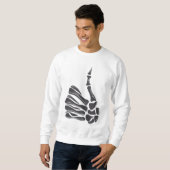 Sweatshirt Pouce en l'air Main de Squelette (Devant entier)