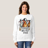 Sweatshirt Poules Drôles Halloween  (Devant entier)