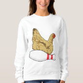 Sweatshirt Poulet au Bowling avec épingle de Bowling (Devant)