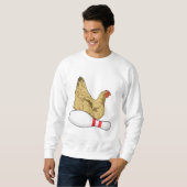 Sweatshirt Poulet au Bowling avec épingle de Bowling (Devant entier)
