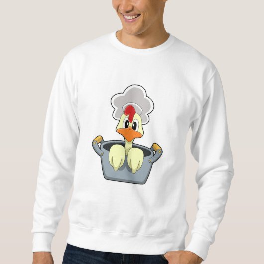 Sweatshirt Poulet avec pot à Cuisine (Devant)