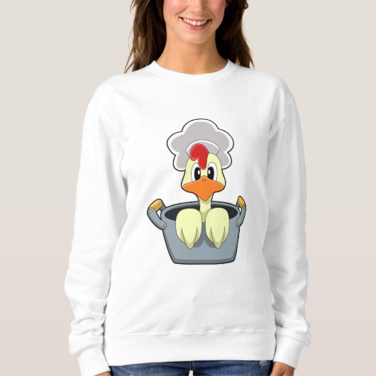 Sweatshirt Poulet avec pot à Cuisine (Devant)