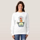 Sweatshirt Poulet avec pot à Cuisine (Devant entier)