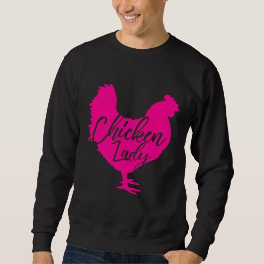 Sweatshirt Poulet dame pour femmes rose (Devant)