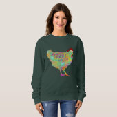 Sweatshirt Poulet de Noël Funny Psychedelic Hen Humour (Devant entier)