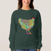 Sweatshirt Poulet de Noël Funny Psychedelic Hen Humour (Devant)