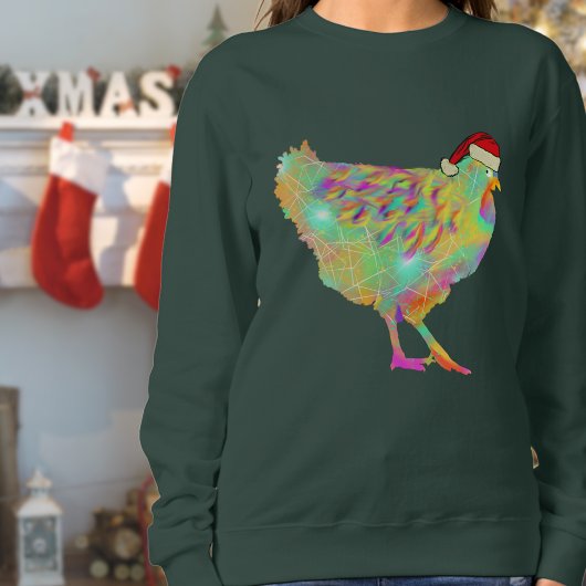 Sweatshirt Poulet de Noël Funny Psychedelic Hen Humour