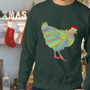 Sweatshirt Poulet de Noël Funny Psychedelic Hen Humour