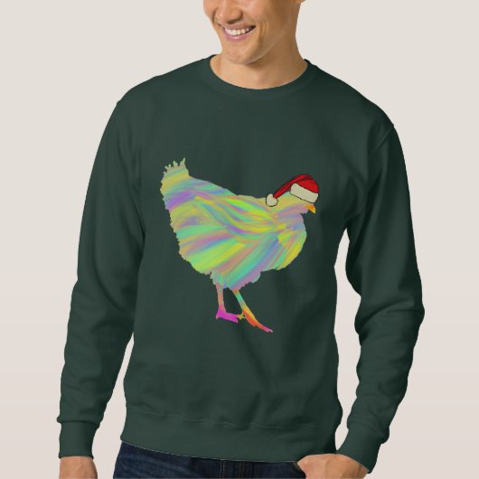 Sweatshirt Poulet de Noël Funny Psychedelic Hen Humour (Devant)