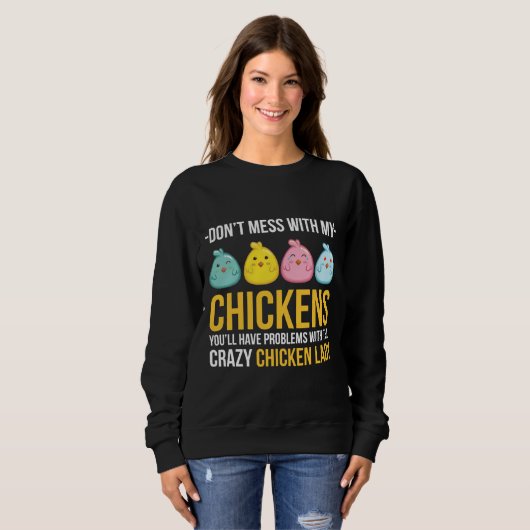 Sweatshirt Poulet fou L (Devant entier)
