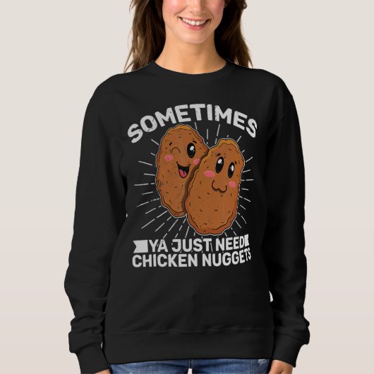 Sweatshirt Poulet Nuggets Restauration rapide Recette (Devant)