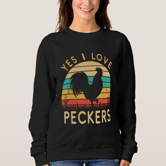 Sweatshirt Poulet Oui J'aime Peckers (Devant)