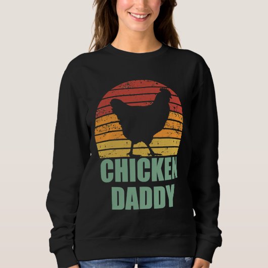 Sweatshirt Poulet papa Vintage papa (Devant)