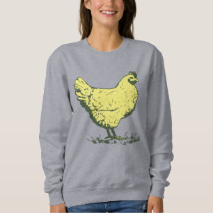 Sweatshirt Poulet vintage Jaune Dessin de poule Poulet Élevag