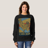 Sweatshirt Poulet vintage rétro (Devant entier)
