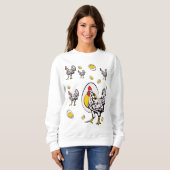 Sweatshirt Poulets rétro (Devant entier)