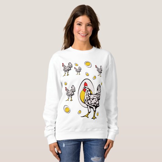 Sweatshirt Poulets rétro (Devant entier)