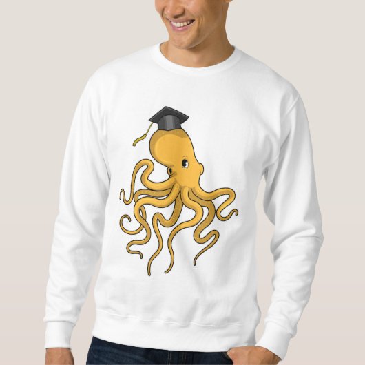 Sweatshirt Poulpe étudiant avec diplôme (Devant)