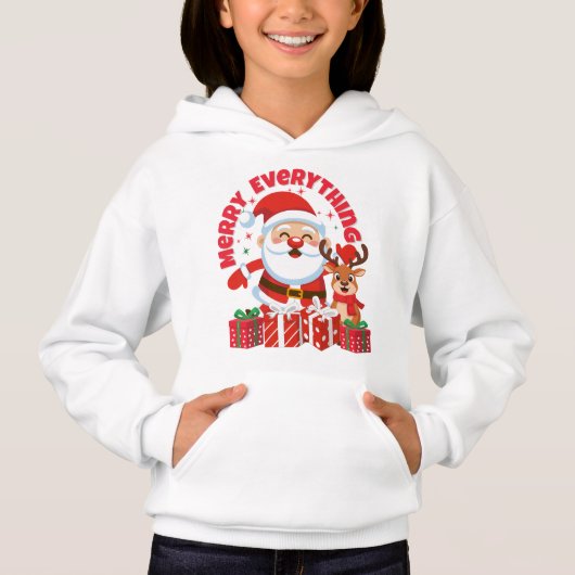 Sweatshirt pour enfants Santa & Renne (Devant)
