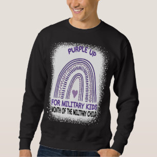 Sweatshirt Pourpre Pour Les Enfants Militaires Mois De L'Armé