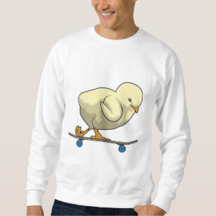Sweatshirt Poussin en patineur avec planche à roulettes