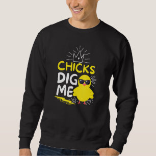 Sweatshirt Poussins me creuser Humour de Pâques Doodle Garçon
