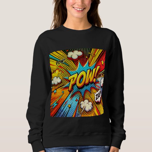 Sweatshirt POW ! ZAP ! Mot d'action comique - Design amusant  (Devant)