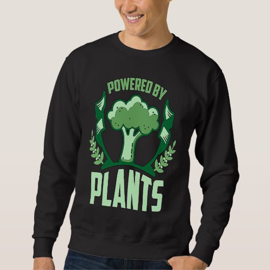 Sweatshirt Powered By Plants Veganism Plant Based Lifestyle V (Devant)