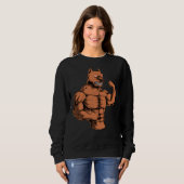 Sweatshirt Powerlifter de chien Pitbull américain 3 (Devant entier)