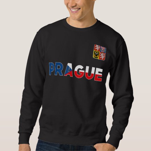 Sweatshirt Prague République Tchèque Drapeau Cardiaque Lion B (Devant)