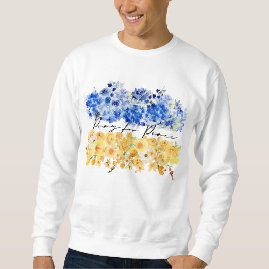 Sweatshirt Pray for Peace & Peace in Ukraine & Watercolours. (Devant)