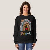 Sweatshirt Pré K Boho Rainbow Enseignant Revenir À L'École (Devant entier)