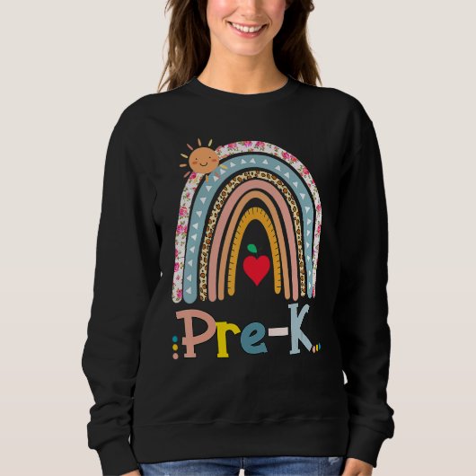 Sweatshirt Pré K Boho Rainbow Enseignant Revenir À L'École (Devant)