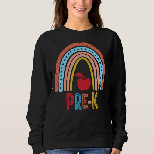 Sweatshirt Pré K Boho Rainbow Enseignant Revenir À L'École (Devant)
