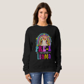 Sweatshirt Pre-k Teacher Rainbow No Prob Llama 100 Days of Sc (Devant entier)