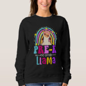 Sweatshirt Pre-k Teacher Rainbow No Prob Llama 100 Days of Sc (Devant)