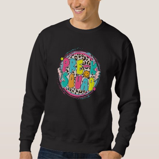 Sweatshirt Pre-Kindergarten Squad Teacher Back To School Leop (Devant)