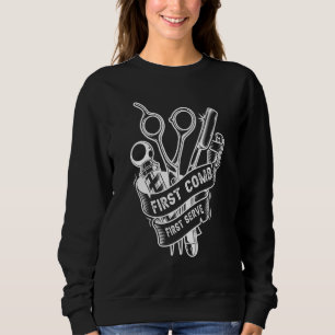 Sweatshirt Premier Comb Sert D'Abord Barber Pour Barber Shop 