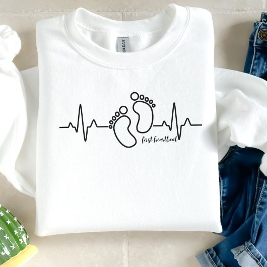 Sweatshirt Premier Faire-part de grossesse Heartbeat
