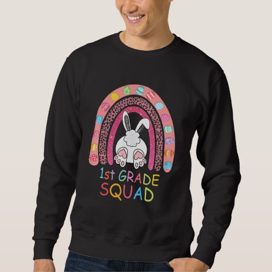 Sweatshirt Premier grade Rainbow Bunny Boy Girl Teacher Squad (Devant)