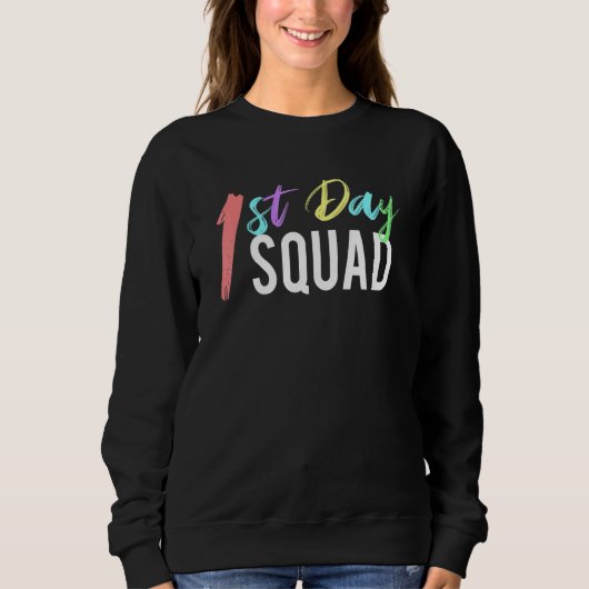 Sweatshirt Premier Jour De L'École La Conception De L'Escadro (Devant)