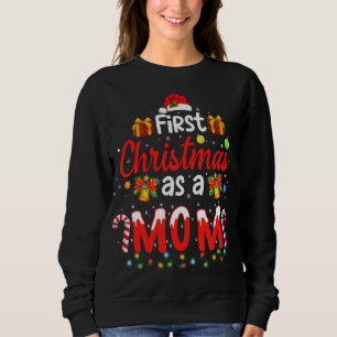 Sweatshirt Premier Noël en tant que maman Santa Hat Ugly Fami