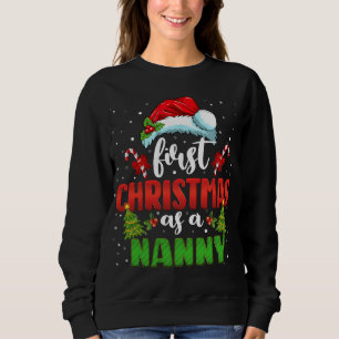 Sweatshirt Premier Noël En Tant Que Nanny Casquette Père Noël