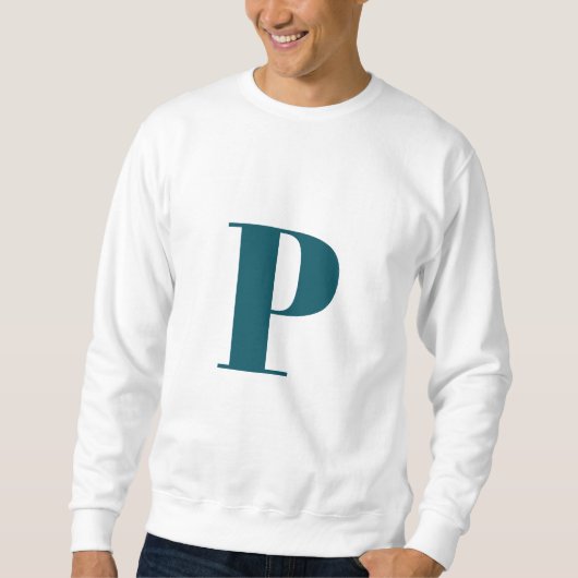 Sweatshirt Première lettre | Teal Monogram Modern Stylish Coo (Devant)