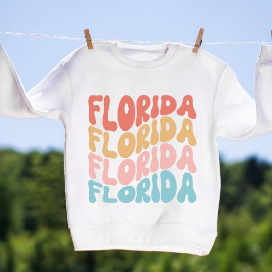 Sweatshirt Preppy Super Retro Floride Typographie tendance