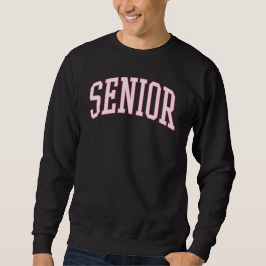 Sweatshirt Preppy Varsity Pink Senior Graduation (Devant)